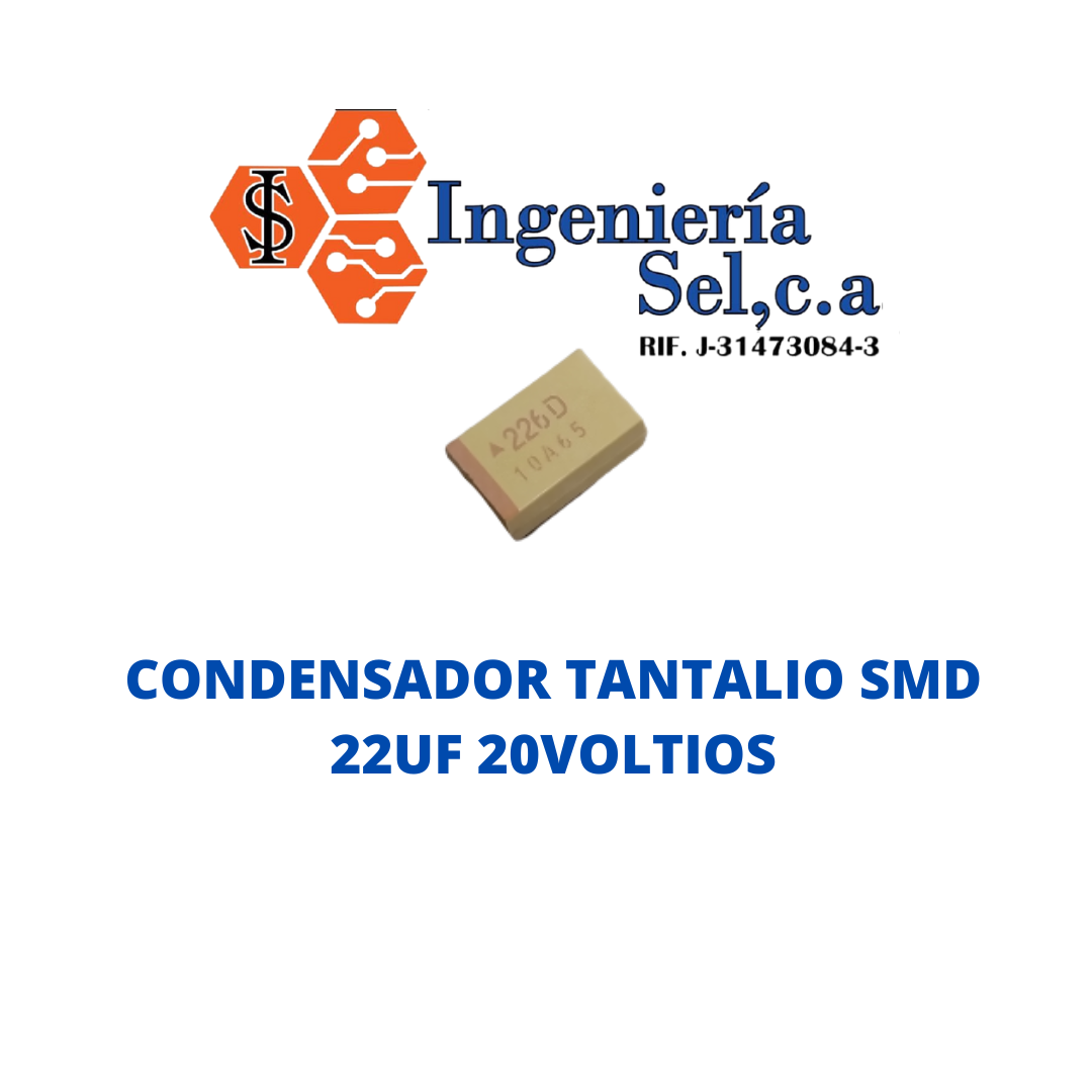 Nemco PCT22/10BK - Lotto Di 20 Condensatori Tantalio 22uF 10V 10% SMD - Nuovi Da Nastro