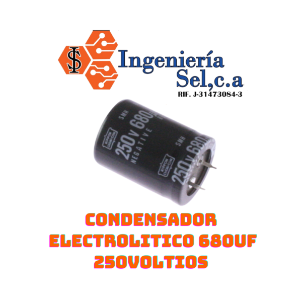 Condensateur polarisé 680 uF à 200 VDC